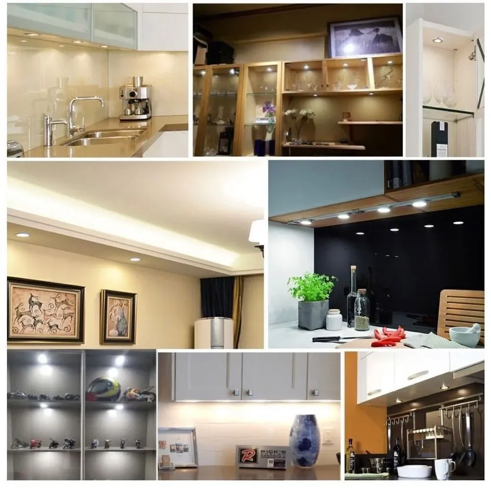 LED Under Cabinet Lighting - Kitchen Closet Lights - Shelf Lighting - Pack of 3